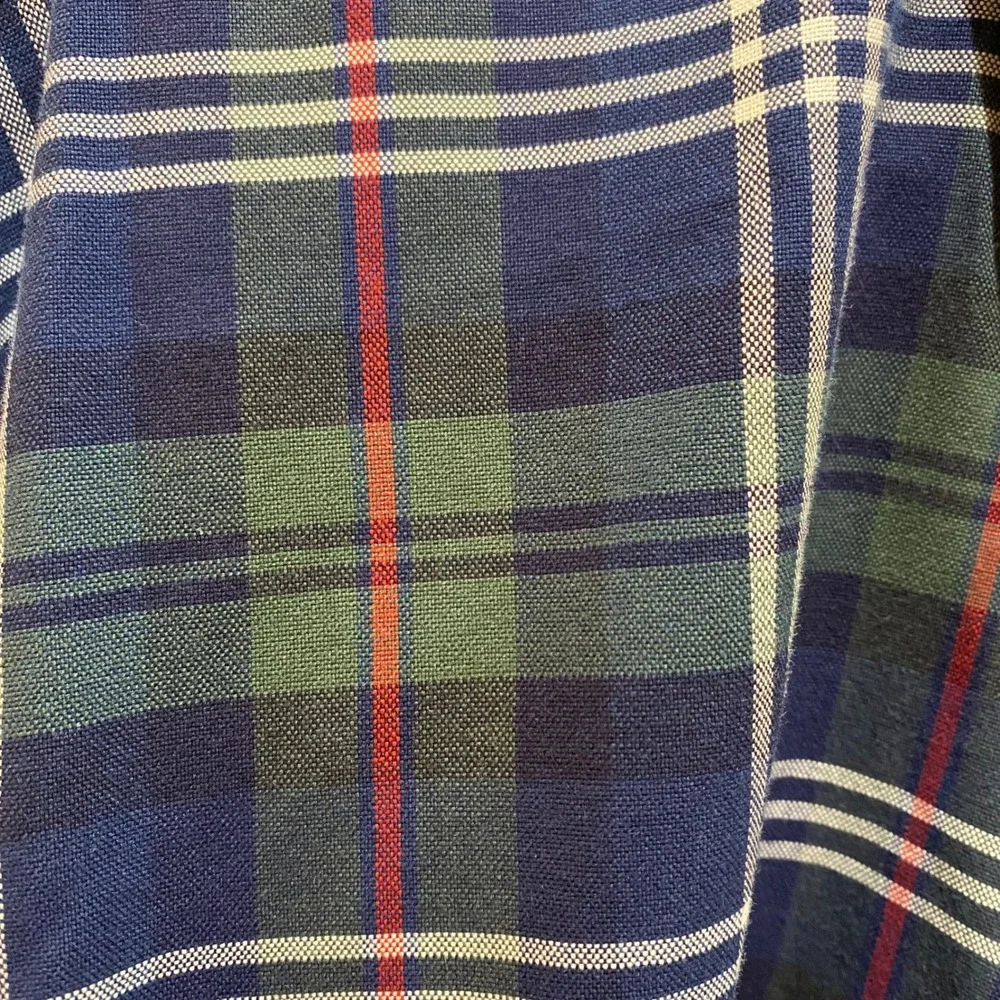 Ralph Lauren Mens XLT Plaid Button Down Shirt Navy Blue Green Long Sleeve Tall
